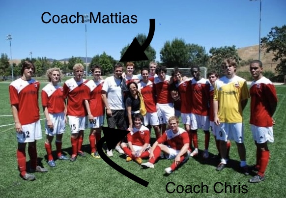 Coach Mattias with Coach Chris as a youth player